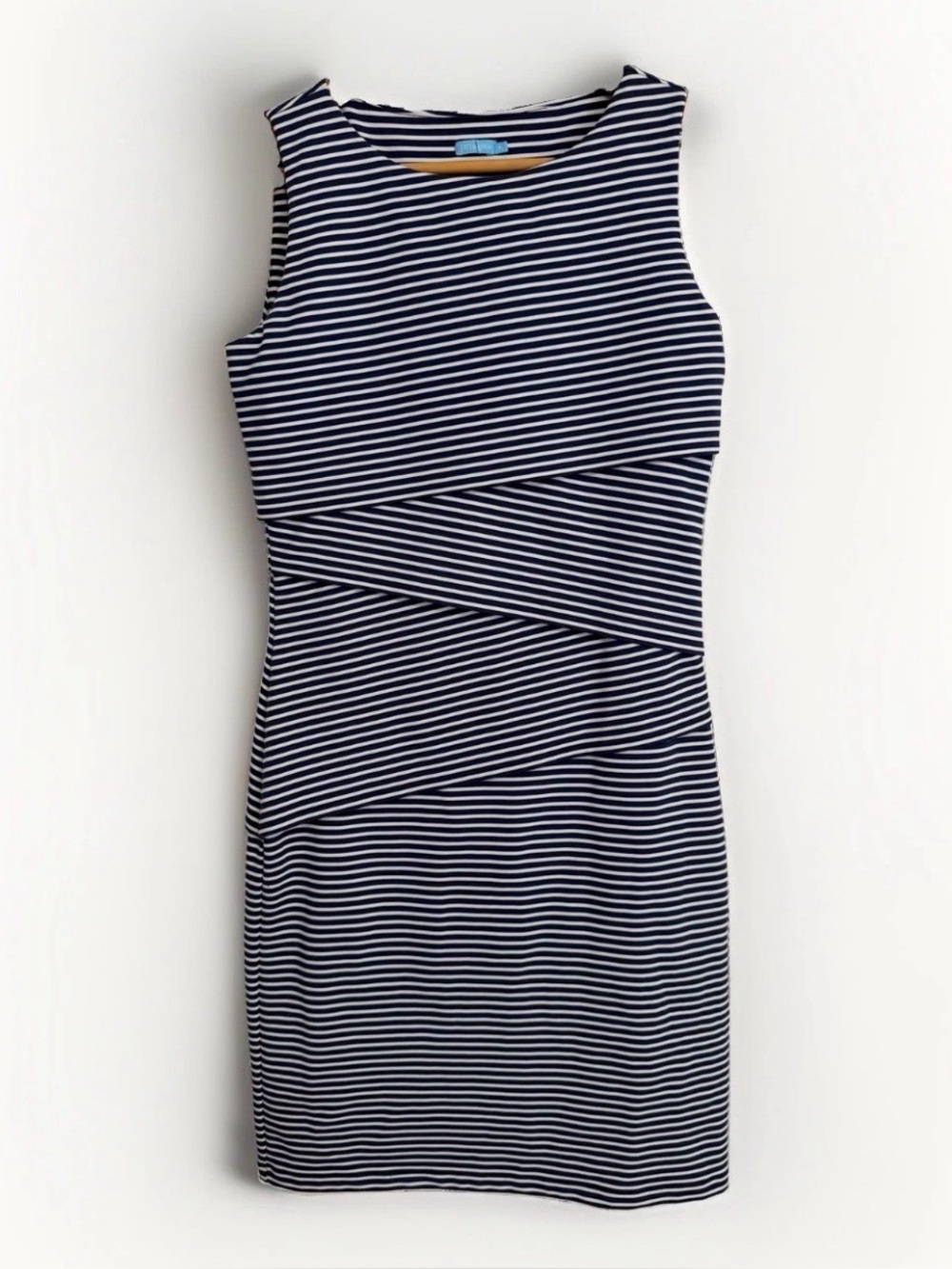 J McLaughlin Nicola Tiered Catalina Cloth Dress XS Blue White Stripes Layered